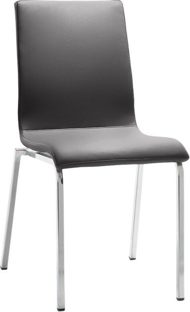 Mayer Sitzmöbel Stuhl 2120 mit Mikrofaser-Stoff und Metallgestell, Farbe Graphit/Silber, B/T/H: 47 x 54 x 90 cm - Bild 1