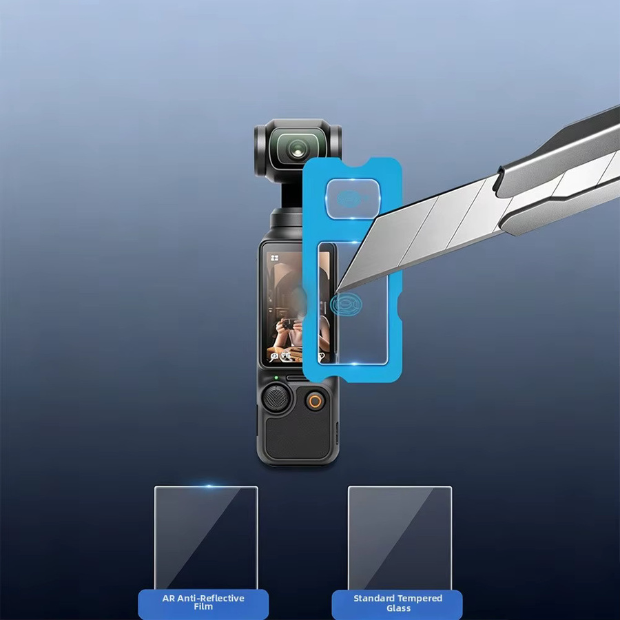 DJI Osmo Pocket 4 3 Displayschutzfolie aus gehärtetem Glas und Objektivschutz, transparent - Bild 4