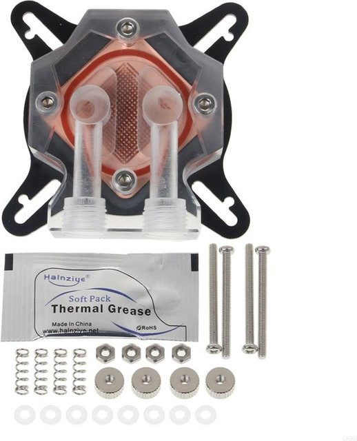 G8DB Universal CPU Wasserkühlungsblock mit Kupferbasis für PC Flüssigkeitskühlung, Schwarz und Transparent, 40 mm - Bild 1