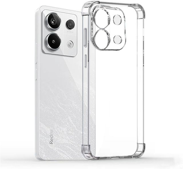Stoßfeste Silikon Handyhülle für Xiaomi Redmi Note 13 Pro 4G und Redmi Note 12 Pro Plus 5G in Transparent, weiche TPU Rückseite - Bild 1