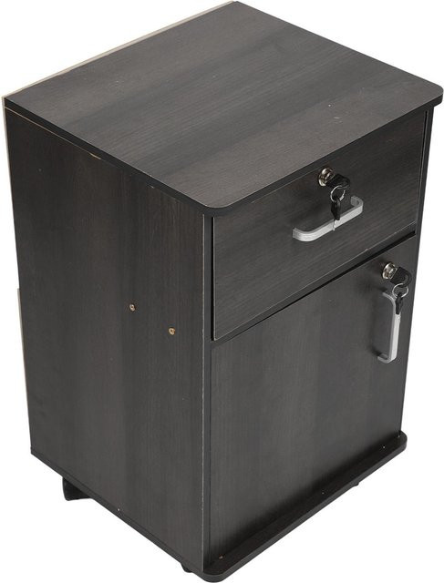 Nensit Mobiler Aktenschrank mit mehreren Schubladen in Nussbaum, Rollbarer Rollcontainer mit Schlössern für dein Home Office - Bild 1