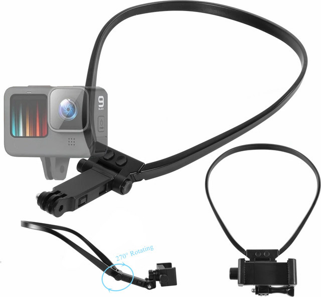 Lanyard Neck Strap Halterung für GoPro, Insta360 und DJI Osmo Action sowie Smartphones in Schwarz - Bild 1