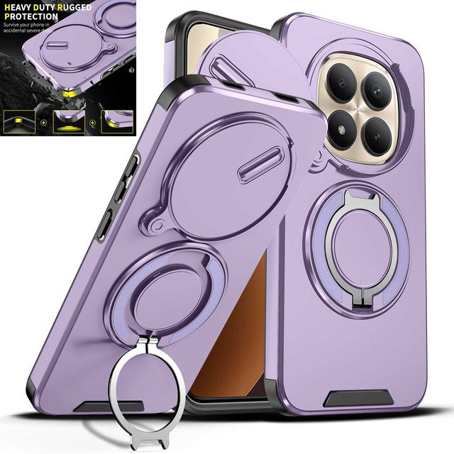 Xiaomi Magnetische Drehbare Handyhülle mit Schiebefenster und Sturzschutz für Redmi Note 15 14 13 Pro Plus 14s in Pink oder Purple - Bild 1