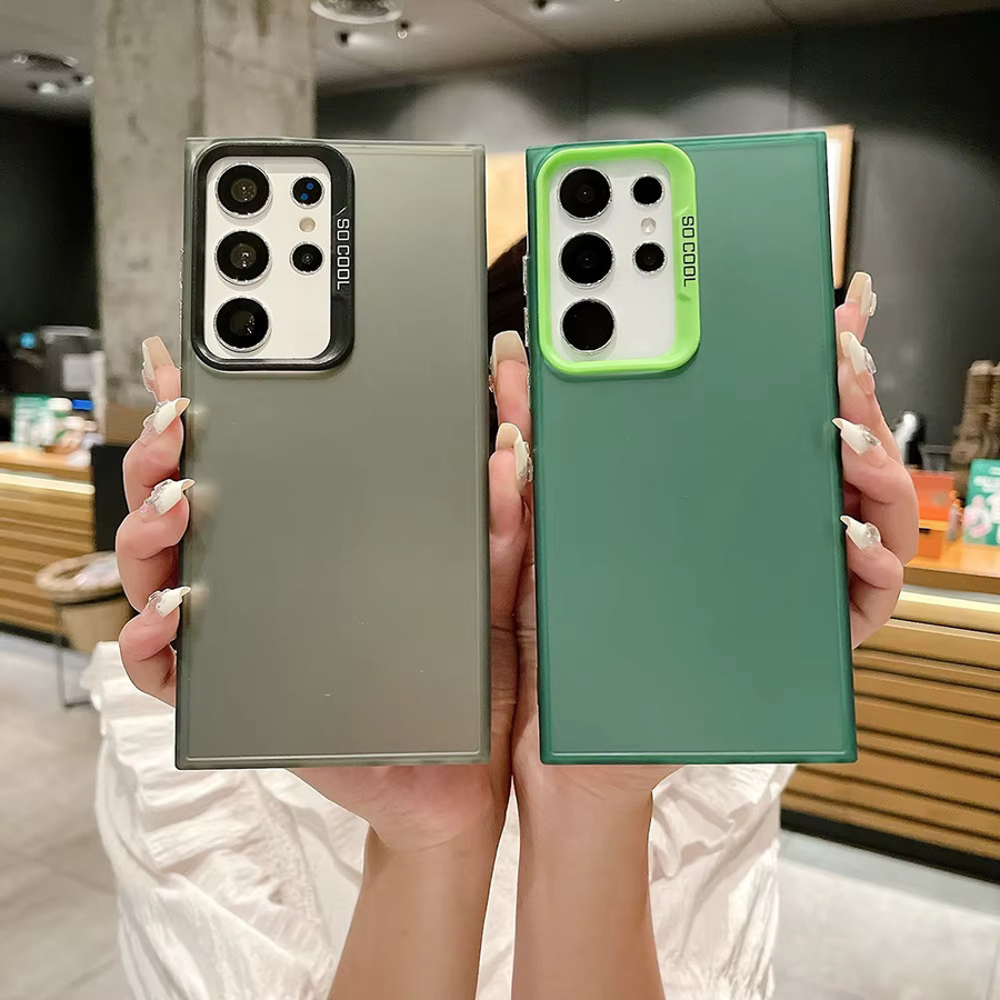 Caynes Stoßfeste Silikon Handyhülle mit Frosted-Effekt für Samsung Galaxy S25 Ultra S24 S23 FE A56 A55 A54 A53 A35 A34 A15 A52 in Transparent oder Schwarz - Bild 2