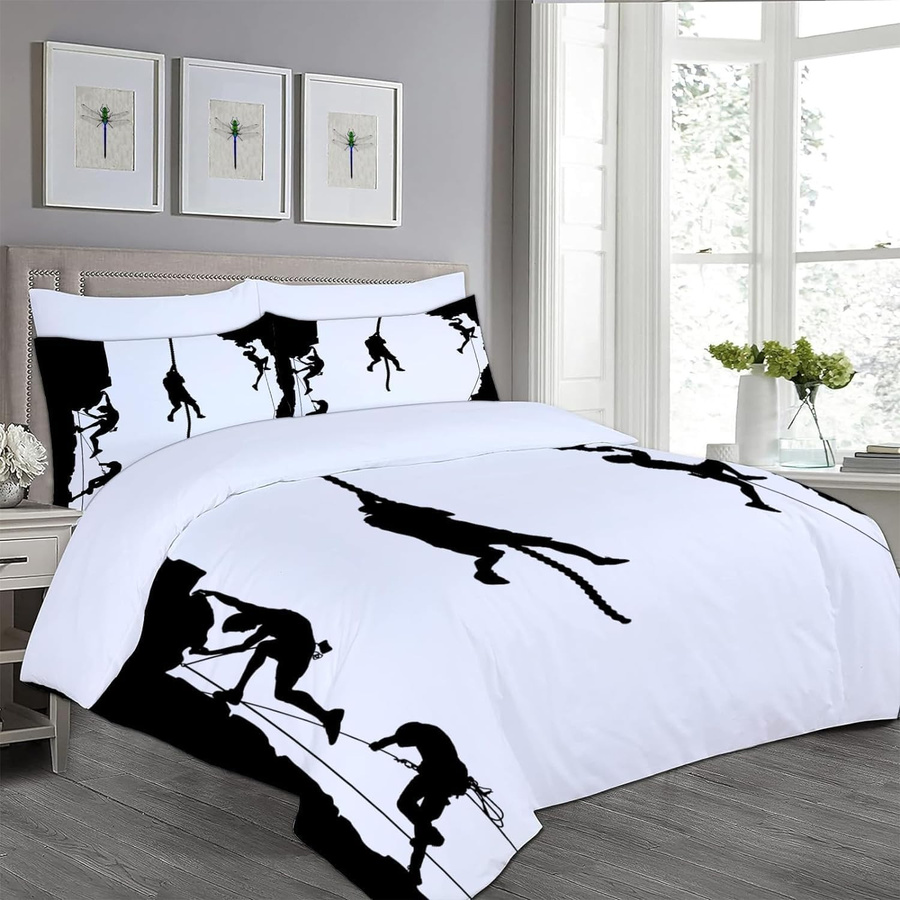 Bettwäsche Set Fels Klettern aus weicher Mikrofaser mit 3D-Design und Reißverschluss, Deckenbezug und Kissenbezüge, B/H: 100 x 135 cm, Kissenbezüge: 75 x 50 cm - Bild 1