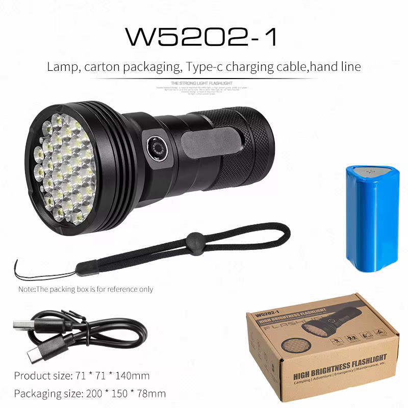 ESMARTER Taktische LED-Taschenlampe mit 7500lm, wiederaufladbar, Schwarz - Bild 4
