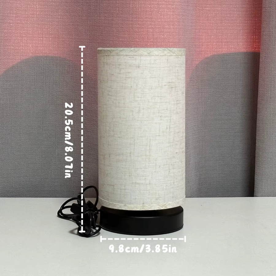 Nordische Stofftischlampe in Beige und Schwarz mit USB-Anschluss für Wohnzimmer, Schlafzimmer und Home Office - Bild 4