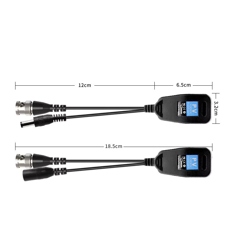 KERUI PV Balun RJ45 CCTV Video Transceiver mit BNC und DC Stromanschluss für CVI TVI AHD Analog HD Kameras in Schwarz - Bild 6