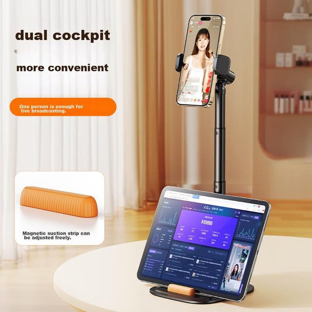 JOPREE Magnetischer Tablet- und Telefonständer, faltbarer und verstellbarer Desktop-Halter für iPad und andere Geräte, Schwarz oder Weiß - Bild 1