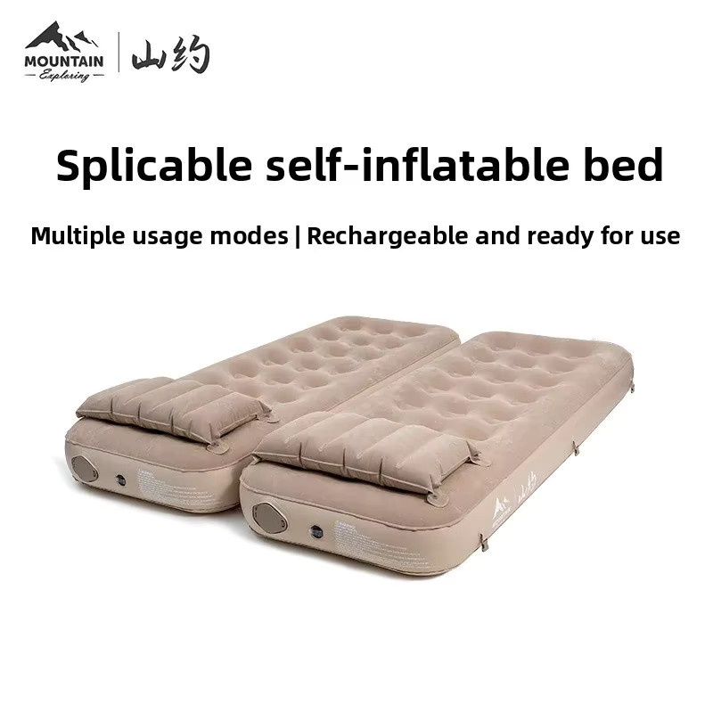 Mountain About Aufblasbare Matratze für Camping und Haushalt, Automatische Luftmatratze in Beige - Bild 2