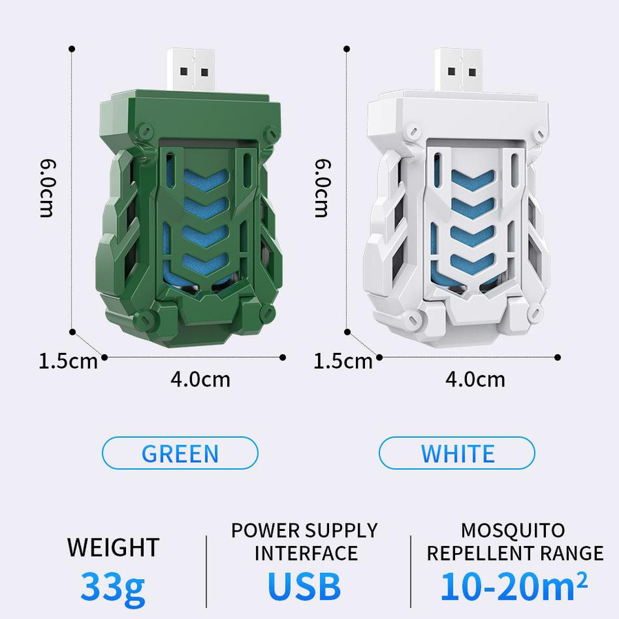 Elektrischer USB-Mückenschutz-Heizstrahler in Grün für Camping und Reisen - Bild 10