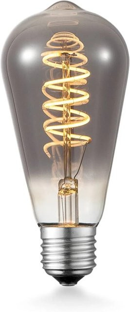 Lucande LED E27 Lampe ST64 aus Glas in Grau Transparent, dimmbar, warmweiß, 4W - Bild 1
