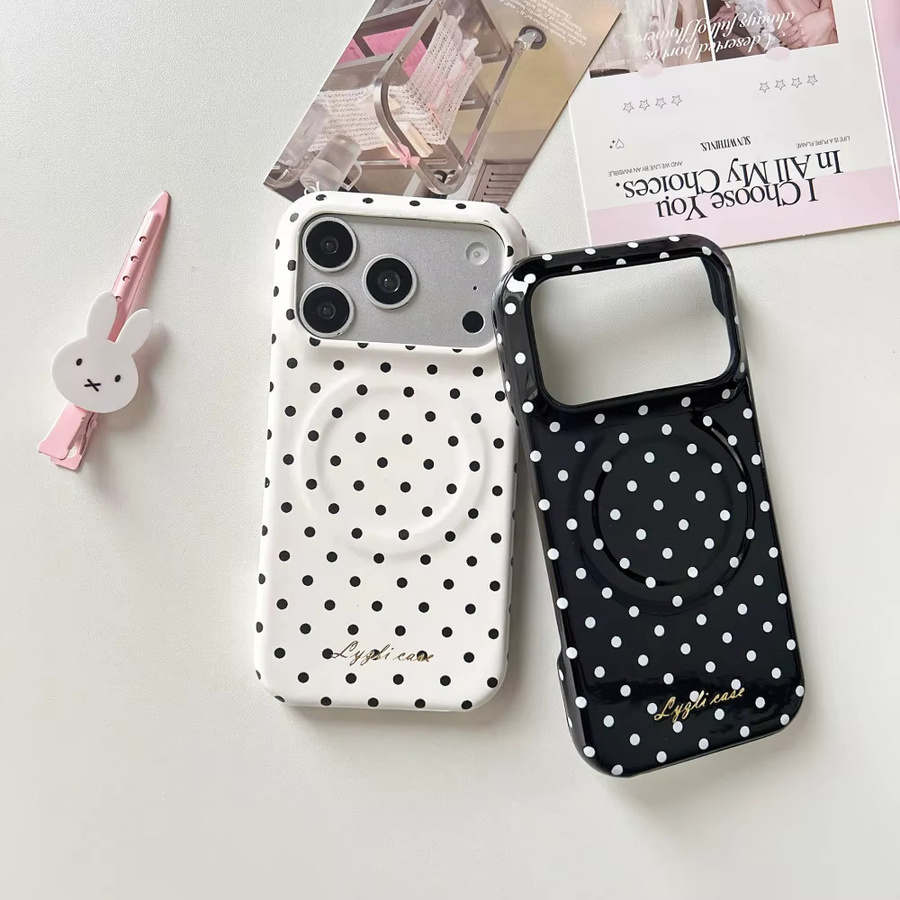 Loobival MagSafe Polka Dot Schutzhülle für iPhone 17 16 Pro Max 15 14 in Blue, Ultra Slim und Stoßfest mit magnetischer kabelloser Ladefunktion - Bild 2