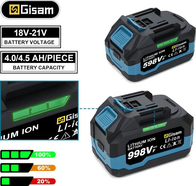 Makita GΣ 4,0 Ah 4,5 Ah wiederaufladbarer Lithium-Ionen-Akku für 18-V-Geräte wie Akku-Schleifer, bürstenlose Schraubenschlüssel und Schraubendreher - Bild 1