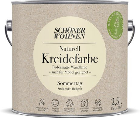 Schöner Wohnen Naturell Kreidefarbe Sommertag Gelb Matt 2,5 l - Bild 1