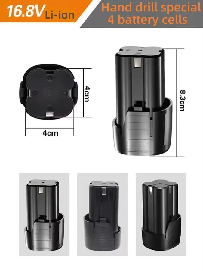 Roza Cinnie Lithium-Ionen-Akku 16,8V / 4Ah in Schwarz für Elektroschrauber und Multifunktions-Bohrmaschinen - Bild 3