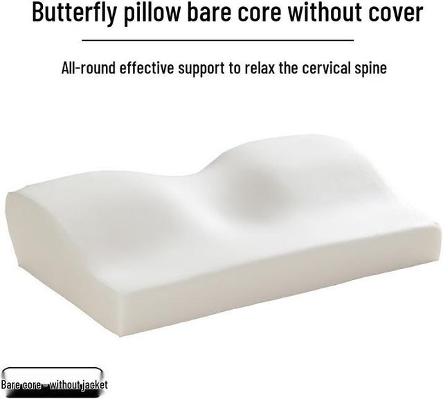 HomeHarmony Memory Foam Schmetterlingskissen in Weiß zur Nacken- und Halswirbelstütze mit Bezug - Bild 1