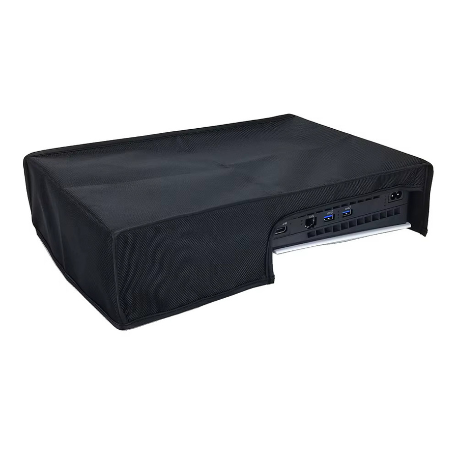 ALLOYSEED Staubschutzhülle aus 1680D Oxford-Gewebe für PlayStation 5 Slim, kratzfest, vertikal oder horizontal nutzbar, Grau/Schwarz - Bild 4