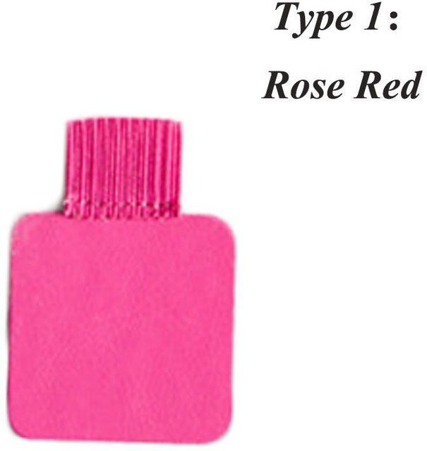 Binchi Cultural Supplies Set aus 4 selbstklebenden Leder-Stiftklemmen mit elastischer Schlaufe in Mehrfarbig und Pink - Bild 1