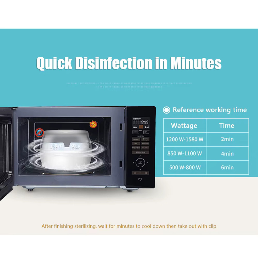 Mikrowellen-Flaschensterilisator als Dampfsterilisator in Weiß für bis zu 6 Babyflaschen und Schnullerbecher - Bild 2