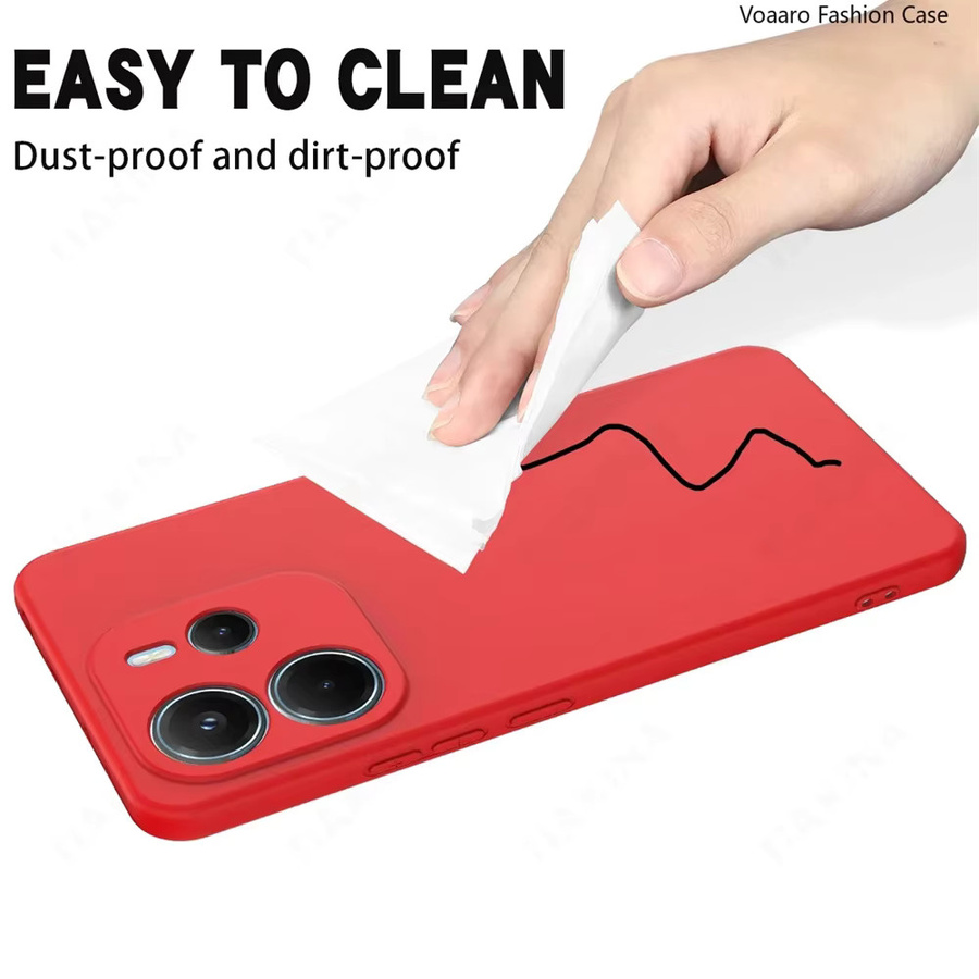 Rutschfeste Flüssigsilikon Handyhülle für Xiaomi Redmi Note 14 4G in Rot mit Sturzschutz - Bild 5