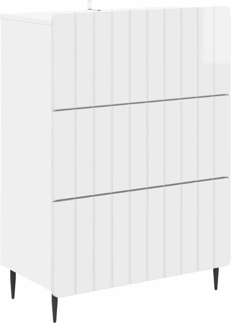 vidaXL Schubladenschrank in Hochglanz Weiß mit modernem Design, B/T/H: 66 x 34,5 x 92 cm - Bild 1