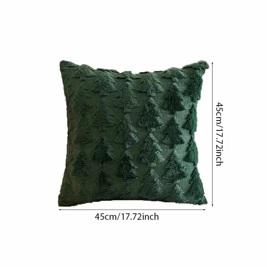 Runtow Kissenbezüge mit Weihnachtsbaummuster in Grün, 2er-Set, B/B: 45 x 45 cm - Bild 4