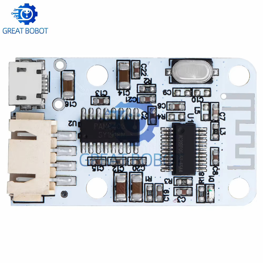 BS Wireless Bluetooth 4.0 Stereo-Audioempfängermodul mit Digitalverstärker und Micro USB für Arduino, 3W + 3W, 5V DC - Bild 2