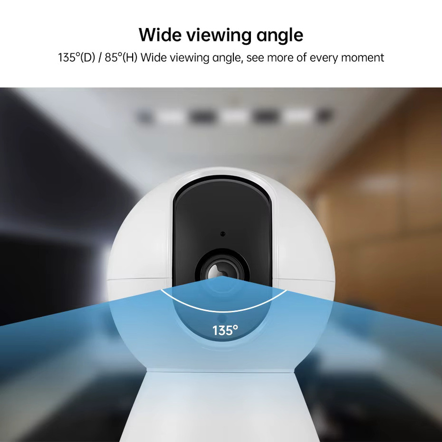 KERUI Tuya Smart Mini WiFi IP Kamera Indoor, 5MP Wireless Home Security CCTV mit AI Menschlicher Erkennung und Auto Tracking, Weiß - Bild 3