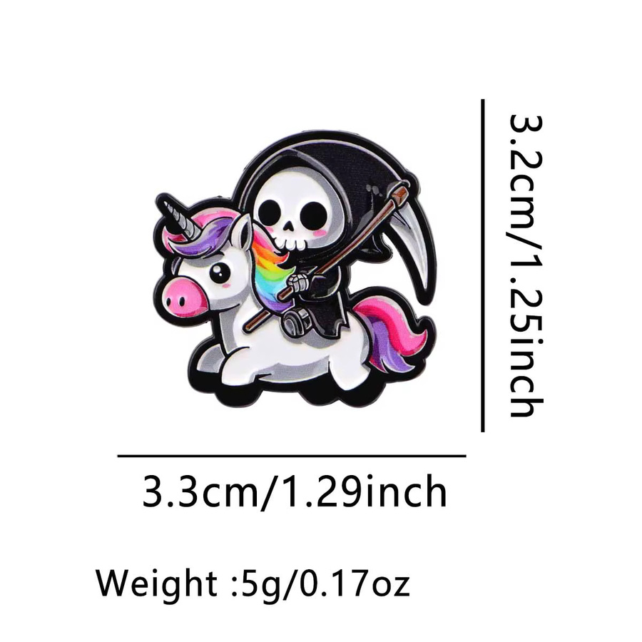 Ramulus Brosche Skelett Emaille Pin, Regenbogen, Unisex - Bild 3