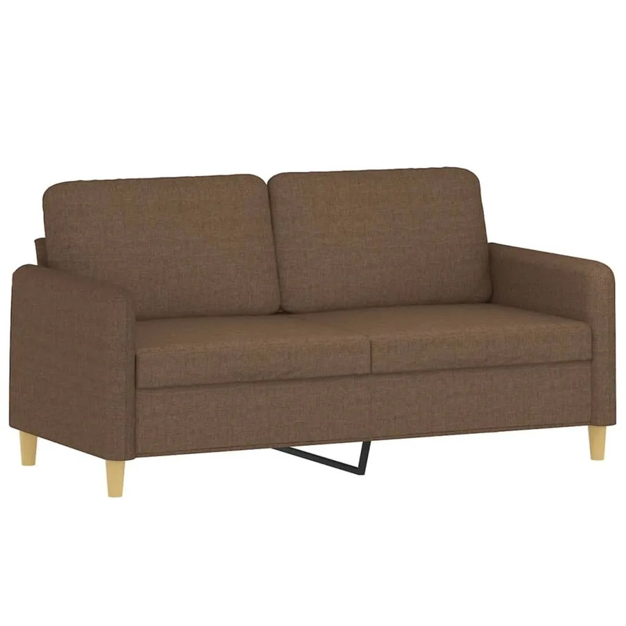 vidaXL 2-Sitzer-Sofa Braun mit Stoffbezug und Metallrahmen - Bild 2
