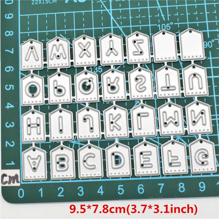 Metall-Stanzformen für Alphabet-Buchstaben und Etiketten in Silber für DIY-Scrapbooking, Kartenherstellung und Prägung - Bild 3
