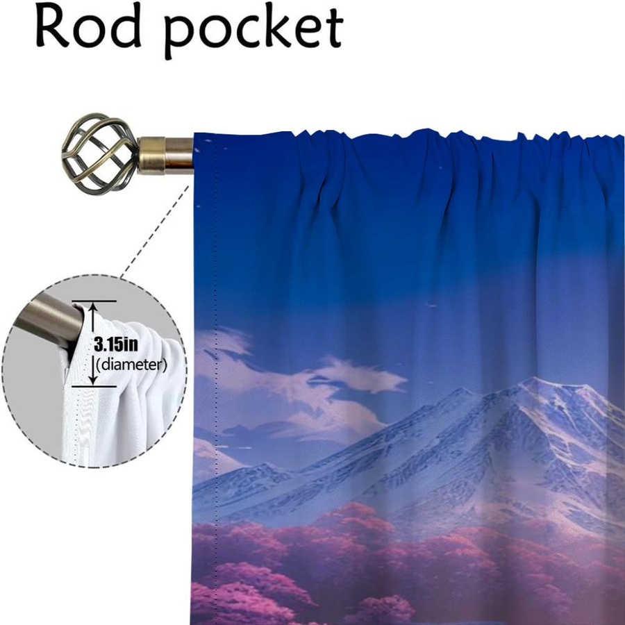 Lichtblockierende Baumvorhänge aus Polyester für Schlafzimmer und Wohnzimmer, 2er-Set, Breite: 100 cm, Höhe: 130 cm - Bild 1