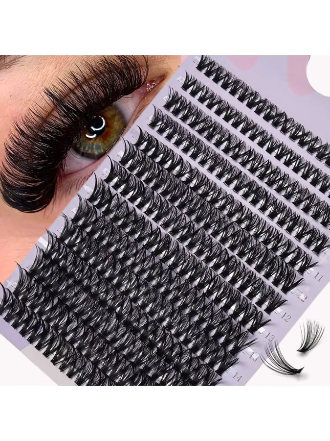 JIEFUXIN Wimpern Cluster 40D, 0,07 mm, 9–16 mm Mix, D Curling - Bild 7
