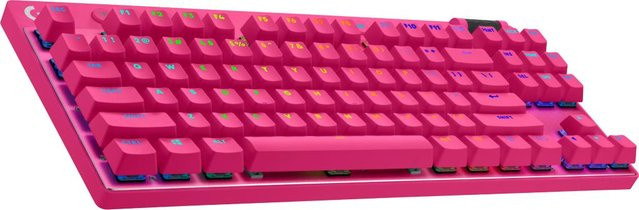 Logitech G PRO X TKL Kabellose Mechanische Tastatur mit Hintergrundbeleuchtung, Bluetooth und 2,4 GHz, QWERTY US International, Tactile Switches, Pink - Bild 1