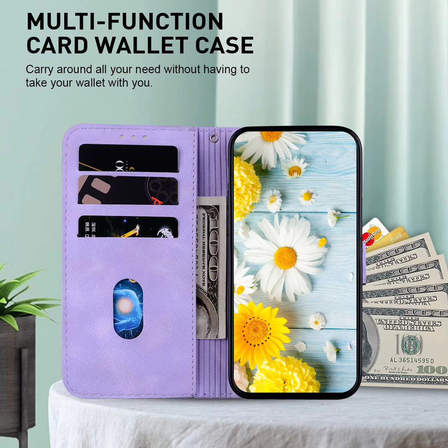 JESSLEI Leder-Handyhülle mit Air Wallet und Lanyard für iPhone 15 in Grün - Bild 4