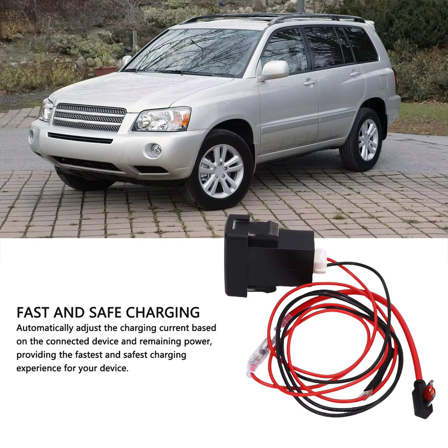 Kebidumei Dual Port 4,2 A USB Auto Ladegerät mit LED Voltmeter in Schwarz für Honda CRV CB500X - Bild 3