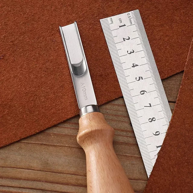 Leder Craft Edge Beveler Skiving Werkzeug zum Abschrägen und Trimmen für DIY Lederbastelarbeiten in Silber - Bild 1