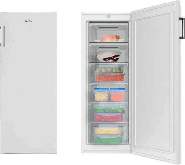 Amica GS 324 190 W Gefrierschrank weiß, Standgerät mit Kompressor und umkehrbarer Türöffnung, H x B x T: 177 x 60 x 66 cm - Bild 1