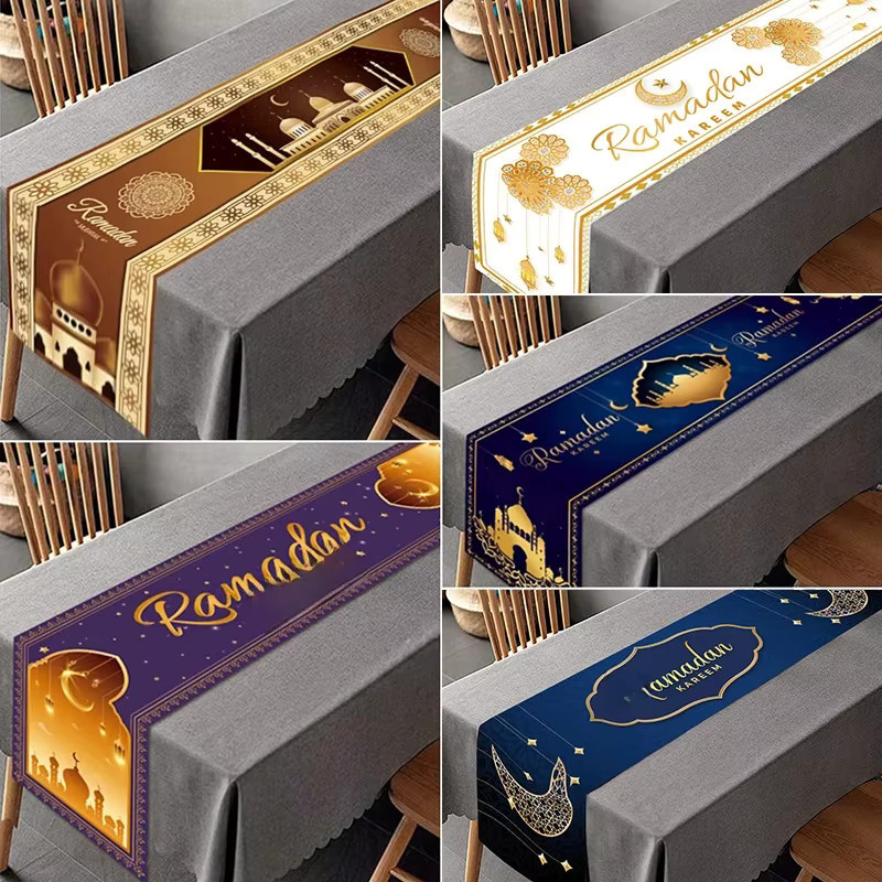 ZQNYCY Tischläufer Ramadan Dekoration mit orientalischem Design für Eid Mubarak und Ramadan Kareem - Bild 3