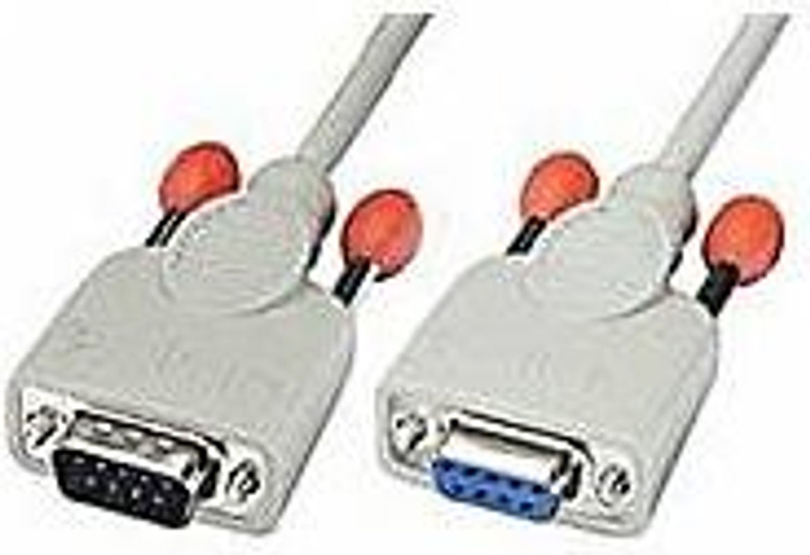 LINDY Seriell Verlängerungskabel Grau mit 1x D-SUB-Stecker 9pol. und 1x D-SUB-Buchse 9pol. Länge: 0,50 m - Bild 2