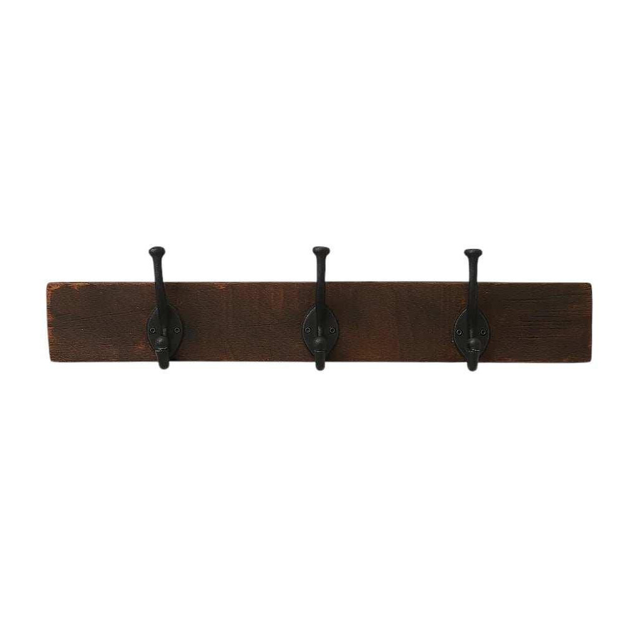 House of Nature Garderobenleiste Liberia mit 3 Haken in Vintage-Look, Farbe: Schwarz/Braun, Breite: 50 cm - Bild 1