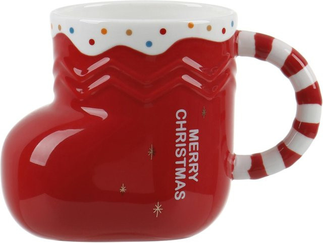 Yiran Furniture Weihnachts-Keramikbecher Schneemann-Tasse in Braun mit 450 ml - Bild 1