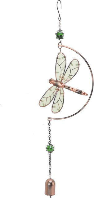 Wasserdichtes Libellen Windspiel aus Metall in Weiß als dekoratives Hängeornament für deine Heimdekoration - Bild 1