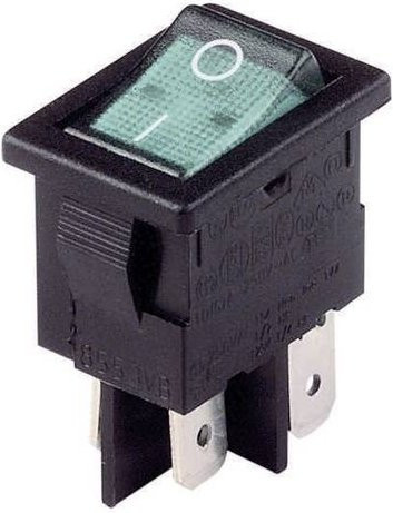 Arcolectric Bulgin H 8553 VB NAC Wippschalter Schwarz 230 V/AC 10A 2 x Aus/Ein rastend - Bild 1