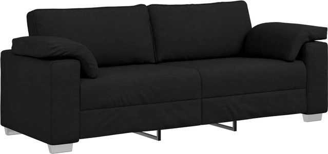 vidaXL Sofa Schwarz mit Stoffbezug und Armlehnen B/T/H: 219 x 80 x 82 cm - Bild 1