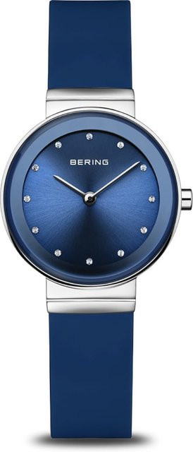 Bering Damenuhr, Quarz, Edelstahl, Blau, Silikon, 29 mm - Bild 1