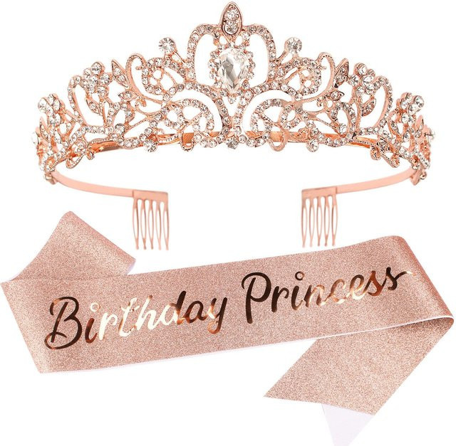 Tiara Krone und Schärpe, Strass Kristall, Damen - Bild 1