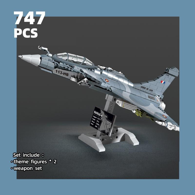 Yiran toy Militärische Rafale-Kampfflugzeuge Bauen Blöcke Flugzeugsteine Modell ab 14 Jahren - Bild 2
