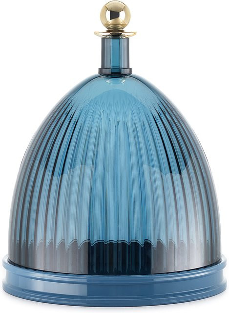 Kartell La Coupole Tablett mit Glocke aus Glas in Blau und Multicolour mit Streifenmuster - Bild 1